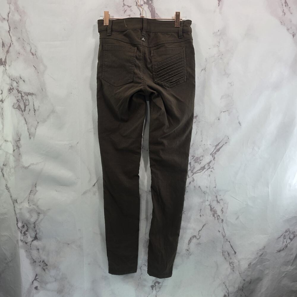 Prana Pants Womens 2 Brown Brenna Moto Chocolate Skinny Mid Rise Crop